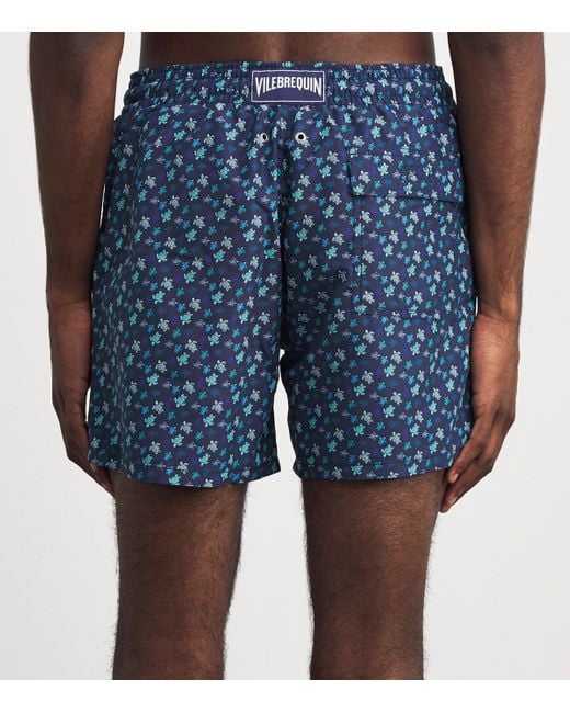 Vilebrequin Blue Micro Turtle Print Moorea Swim Shorts for men
