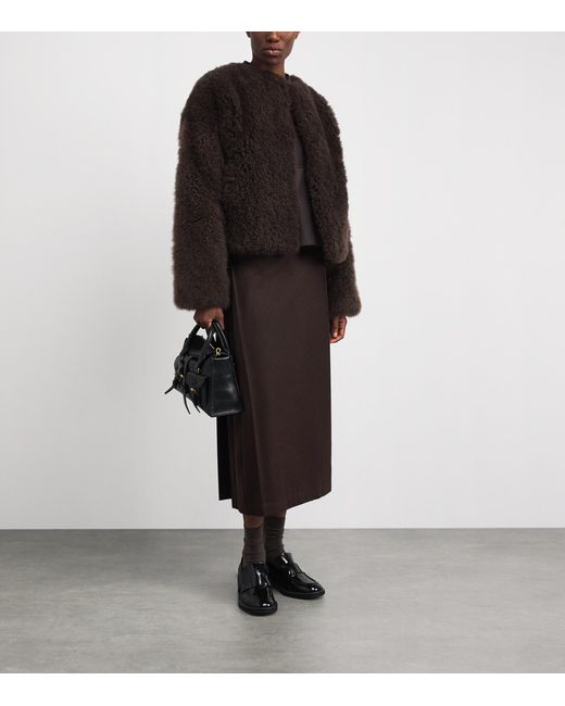 Yves Salomon Black Cashmere Shearling Jacket