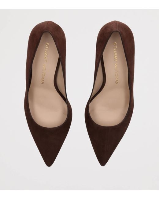 Stuart Weitzman Brown Suede Stuart Power Pumps 85