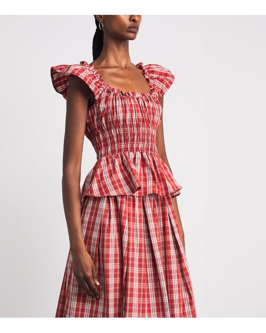 Faithfull The Brand Cotton Shirred Janne Top