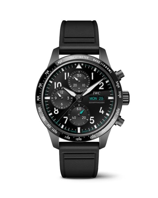 Iwc Black X Mercedes-Amg Petronas Ceratanium Pilot's Performance Chronograph Watch for men