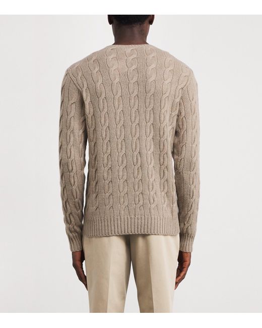 Ralph Lauren Brown Cashmere Cable-Knit Sweater