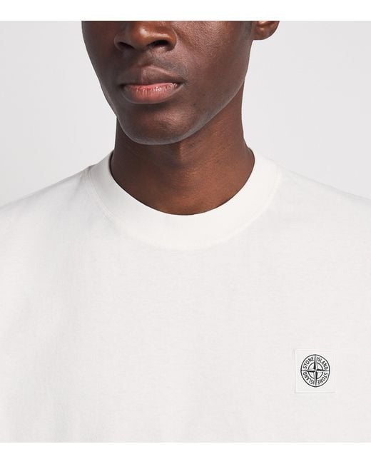 Stone Island White Organic Cotton Ghost T-Shirt for men