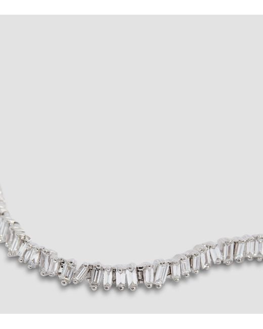 Suzanne Kalan White And Diamond Fireworks Three-Row Tennis Bracelet