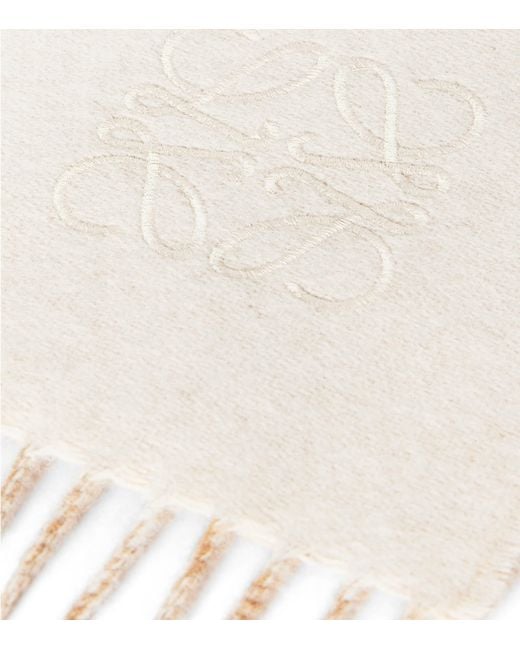 Loewe White Bicolour Anagram Scarf