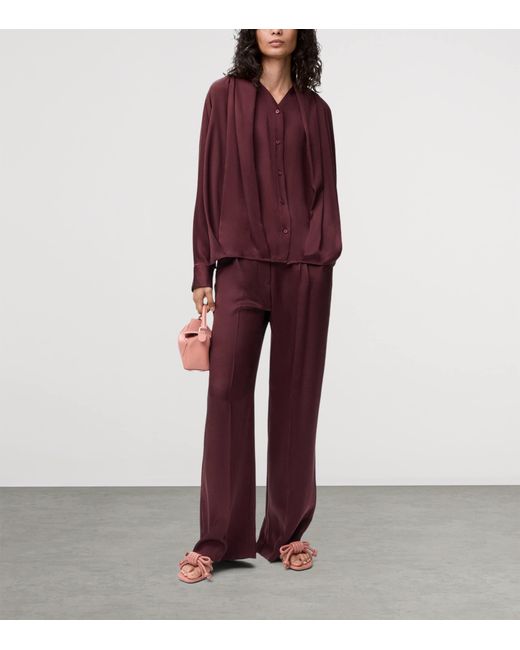 Loewe Purple Silk Pyjama Blouse