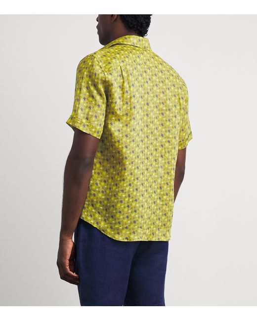 Vilebrequin Yellow Ramie Turtle Print Shirt for men