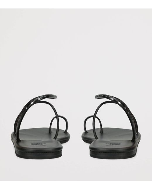Ancient Greek Sandals Black Leather Astro Sandals