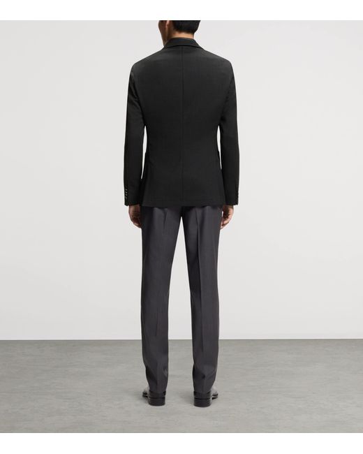 Boss Black Wool-Silk Slim Fit Blazer for men