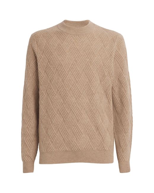 Pal Zileri Cashmere Ribbed Sweater in Brown for Men Lyst