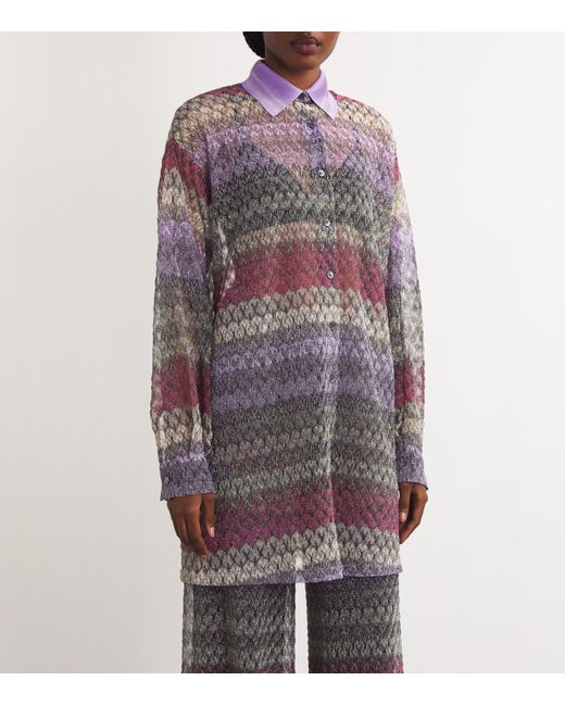 Missoni Gray Metallic Longline Shirt