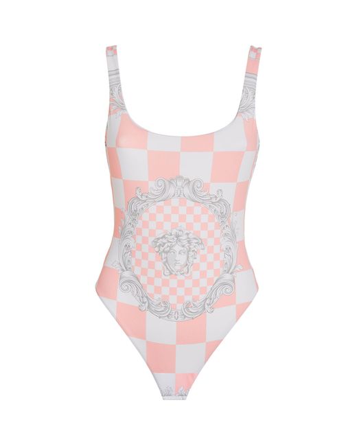 Versace Pink Medusa Contrasto Swimsuit