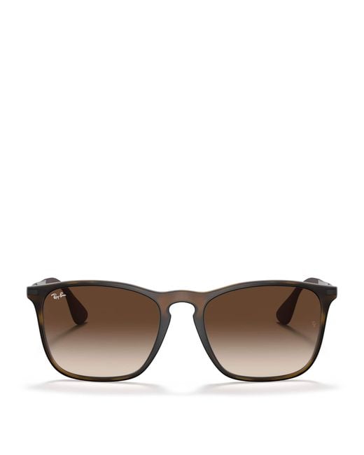 Ray-Ban Brown Chris Square Sunglasses for men