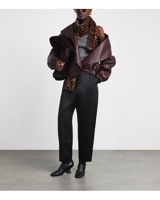 Source Unknown Black Satin Wide-Leg Tuxedo Trousers