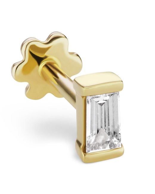 Maria Tash Metallic Diamond Baguette Threaded Stud Earring for men