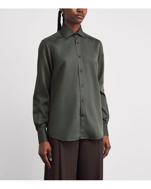 With Nothing Underneath Gray Cotton Oxford Boyfriend Shirt