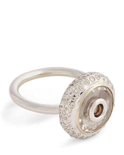 Moritz Glik White Gold And Diamond Roda Shaker Ring