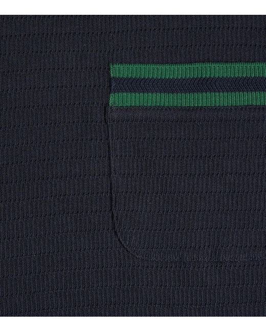 Thom Browne Blue Stripe-Trim T-Shirt for men