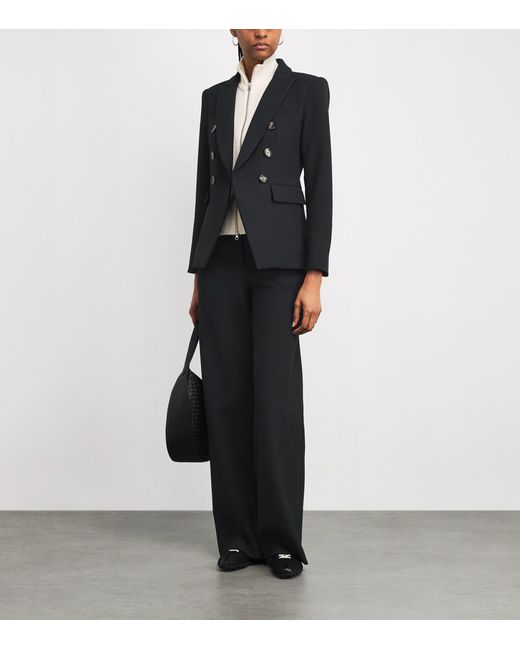 Veronica Beard Black Tonelli Wide-Leg Trousers
