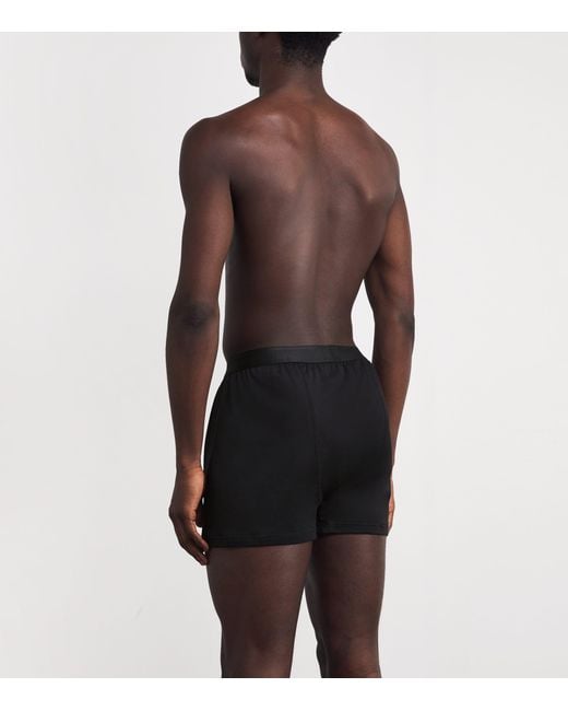 Sunspel Black Superfine Cotton Boxer Shorts for men