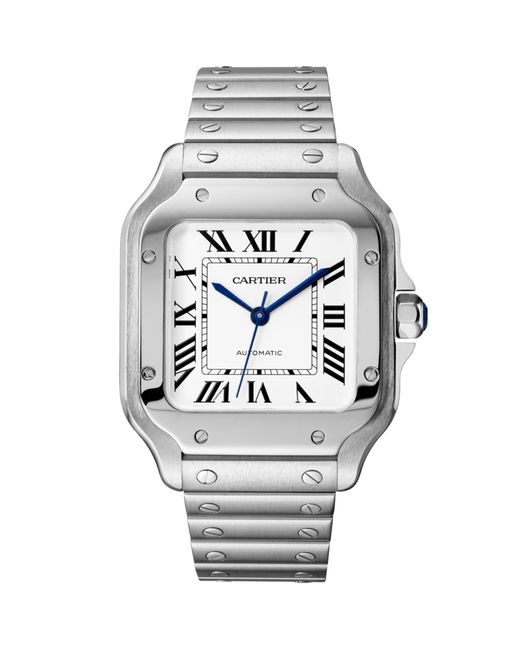 Cartier Metallic Stainless Steel Santos De Watch