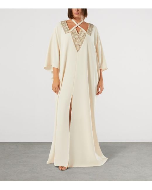 Marina Rinaldi White Embellished Halterneck Maxi Dress