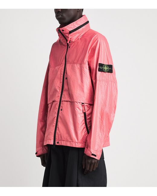 Stone Island Pink Nylon 3L-Tc Hooded Jacket for men