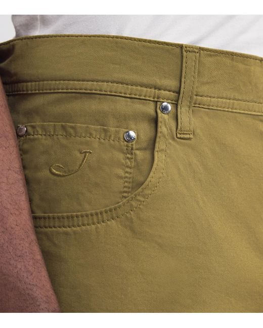 Jacob Cohen Green Stretch Cotton Nicolas Bermuda Shorts for men