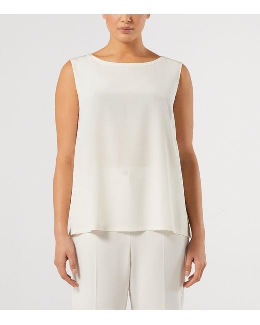 Marina Rinaldi White Silk Top