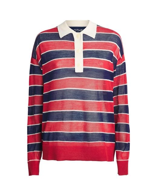 Mother Red Wool The Biggie Raquette Polo Top
