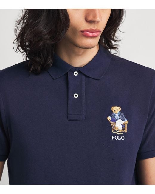 Polo Ralph Lauren Blue Cotton Polo Bear Polo Shirt for men