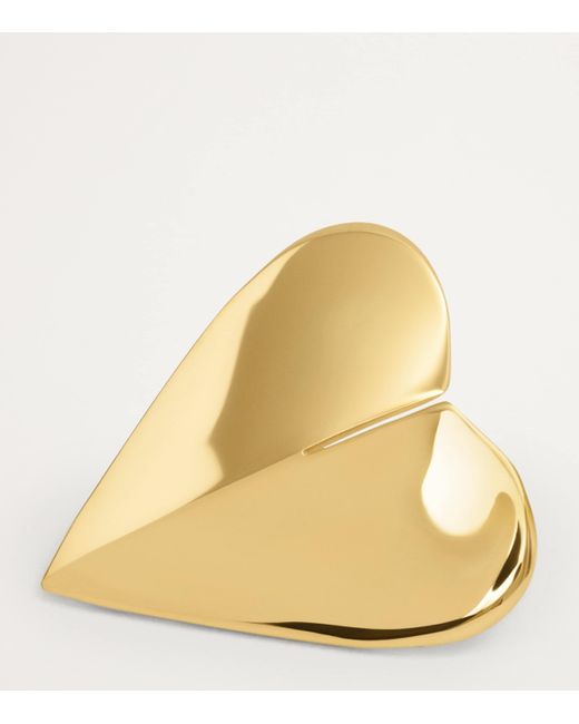 Alaïa Natural Brass Mini Le Coeur Earrings