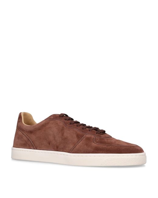 Brunello Cucinelli Brown Suede Basketball Sneakers for men