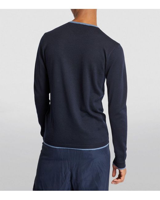 Giorgio Armani Blue Cashmere-silk Sweater for men