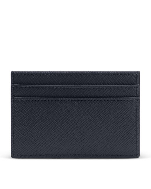 Smythson Blue Panama Leather Card Holder
