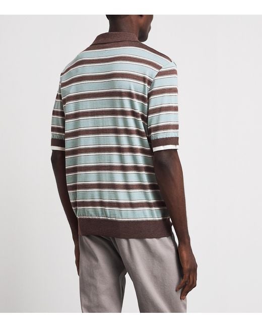 Paul & Shark Multicolor Virgin Wool-Silk Stripe Polo Shirt for men
