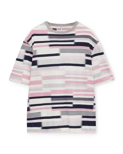Loewe White Cotton-Blend Geometric T-Shirt for men