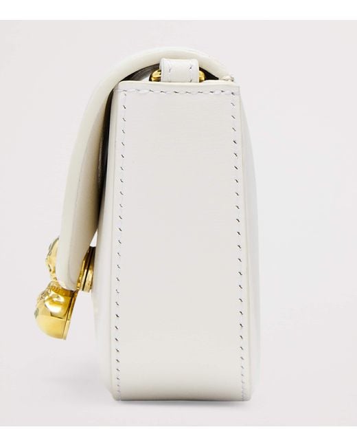 McQueen White Small Skull Flower Cross-Body Bag