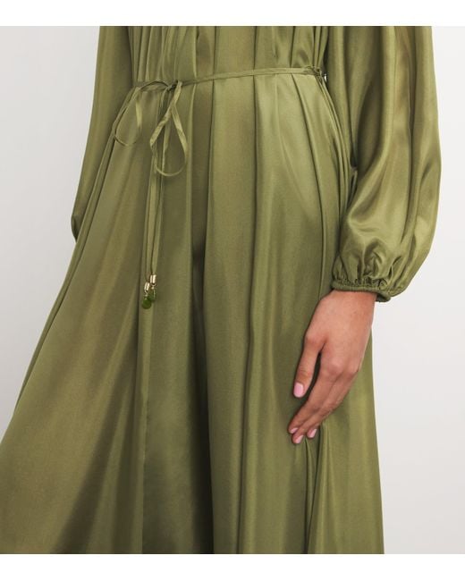 Zimmermann Green Silk Acacia Maxi Dress