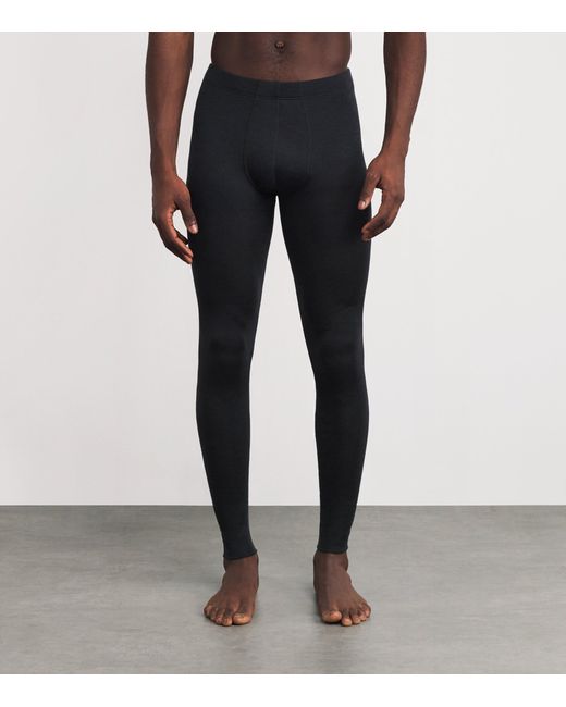 Hanro Black Silk-Cashmere Long Johns for men
