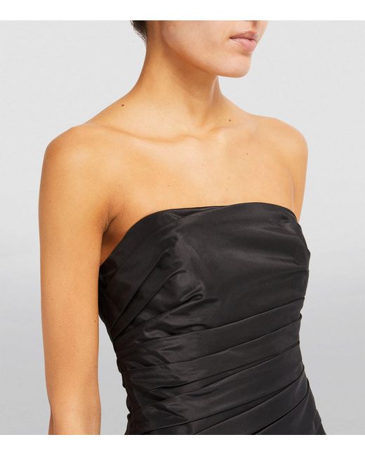 Carolina Herrera Black Ruched Strapless Gown