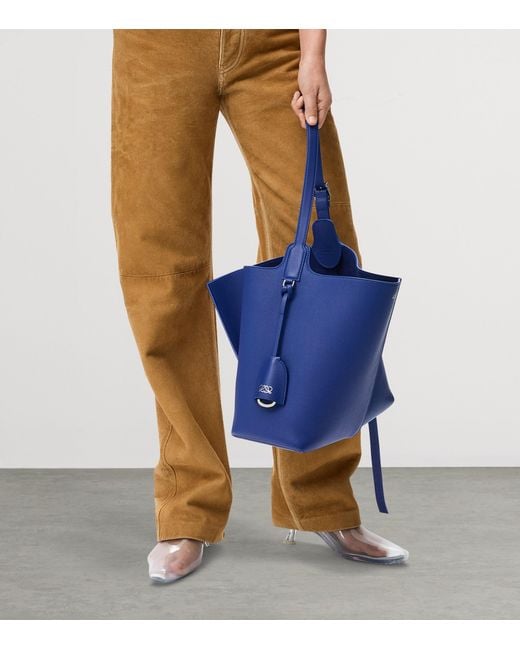 Loewe Blue Medium Leather Bilbao Bucket Bag