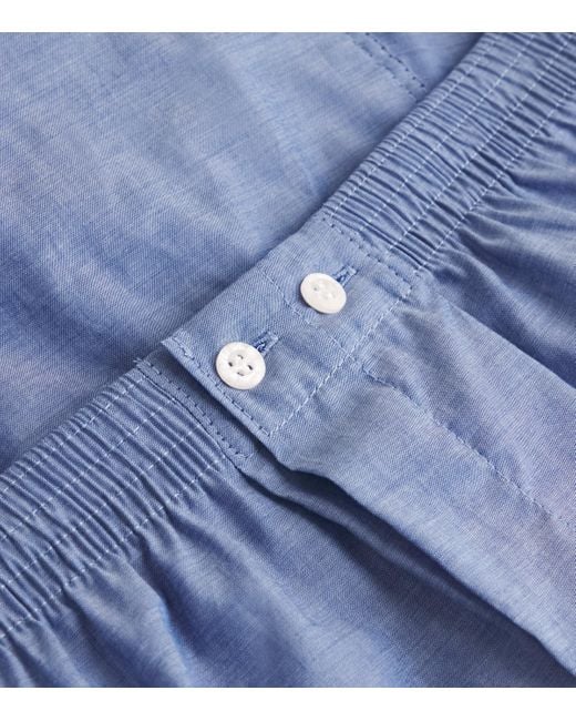 Derek Rose Blue Cotton Traditional Amalfi Boxer Shorts for men