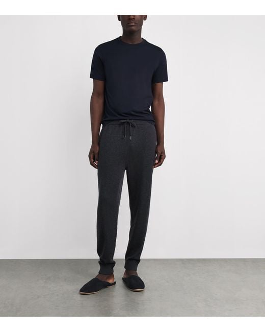 Derek Rose Black Cashmere Finley Sweatpants for men