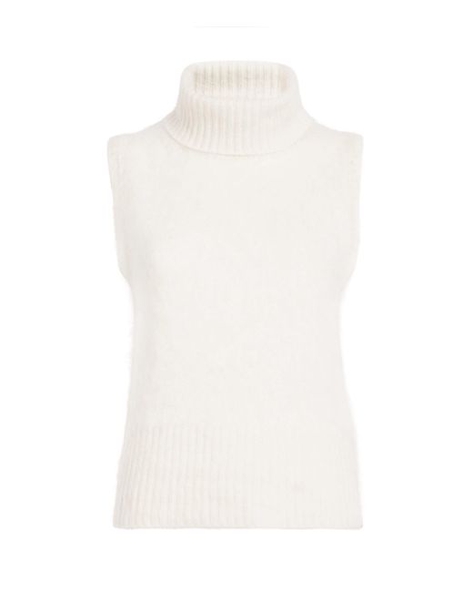 Veronica Beard White Cashmere Mazzy Sweater Vest