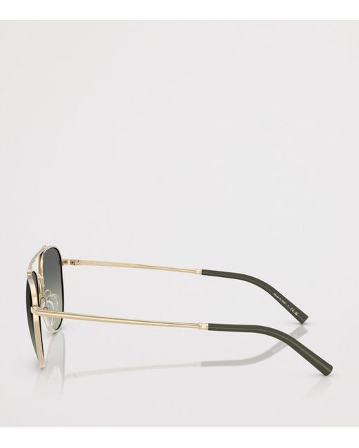 Oliver Peoples Gray X Roger Federer Metal R-10 Pilot Sunglasses
