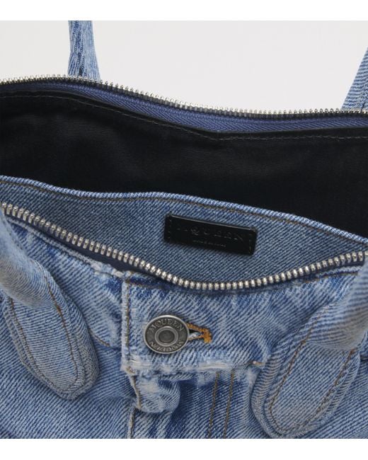 McQueen Blue Denim Manta To-Handle Bag