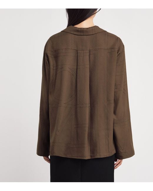 Totême  Brown Modal Flannel Monogram Shirt