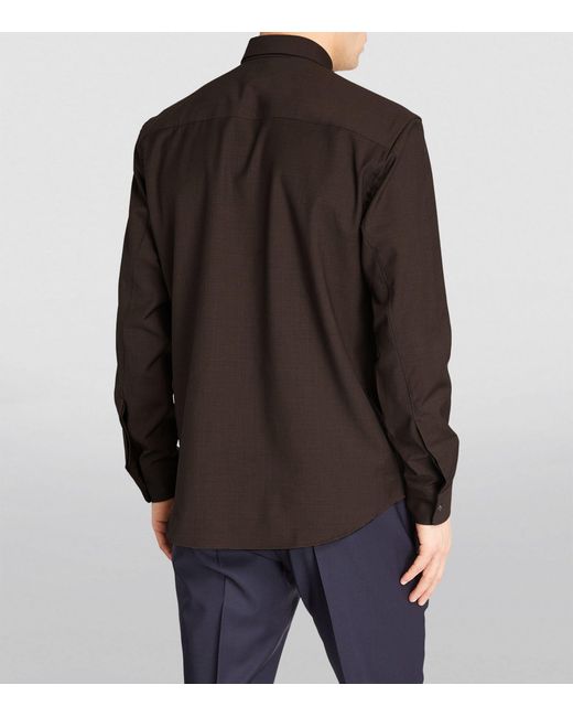 Eton of Sweden Brown Wool Overshirt for men