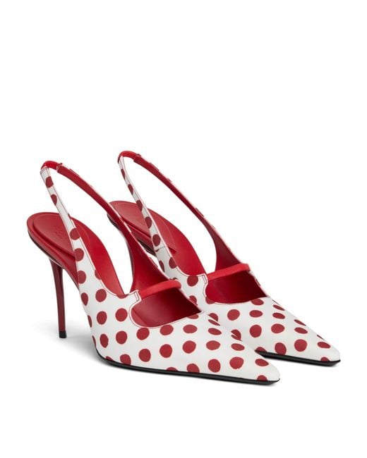 Alaïa Pink Polka-Dot Drop Slingback Pumps 80